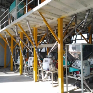 8臺磨平篩清粉機打包稱設備